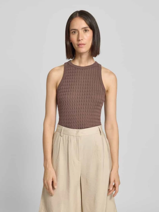 Zdjęcie produktu Bezrękawnik o kroju slim z czystej bawełny Tommy Hilfiger Jasnobrązowy