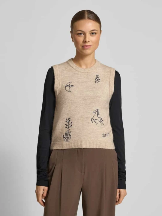 Zdjęcie produktu Bezrękawnik w kroju regular fit z dodatkiem alpaki Scotch & Soda Beżowy