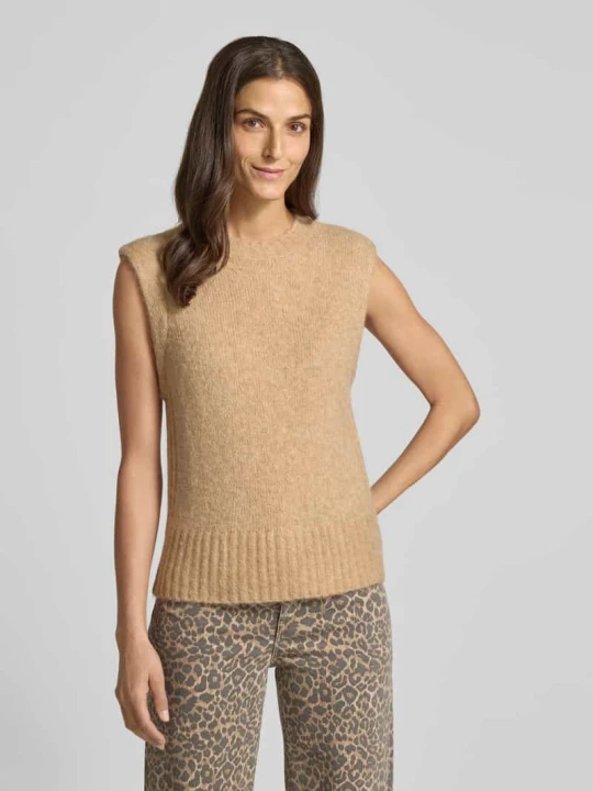 Zdjęcie produktu Bezrękawnik z prążkowanymi wykończeniami model ‘Pucku’ Opus Camel