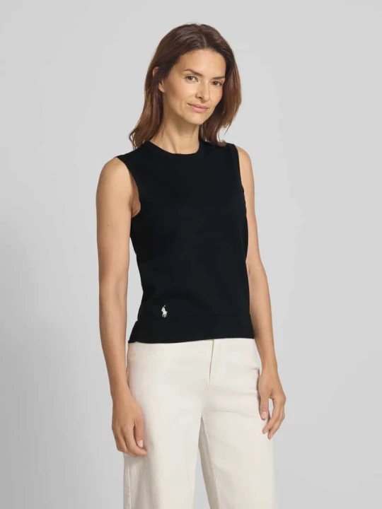Zdjęcie produktu Bezrękawnik z wyhaftowanym logo i okrągłym dekoltem Polo Ralph Lauren czarny