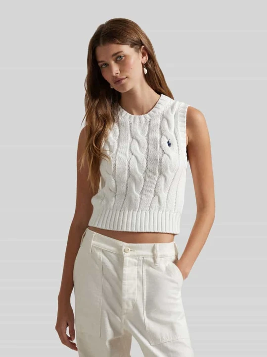 Zdjęcie produktu Bezrękawnik z wyhaftowanym logo Polo Ralph Lauren Biały