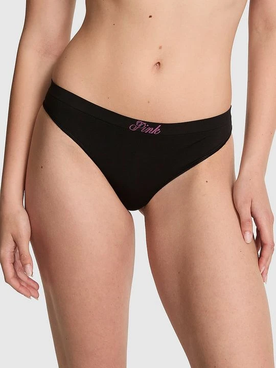 Zdjęcie produktu Bezszwowe stringi Victoria's Secret Czarny