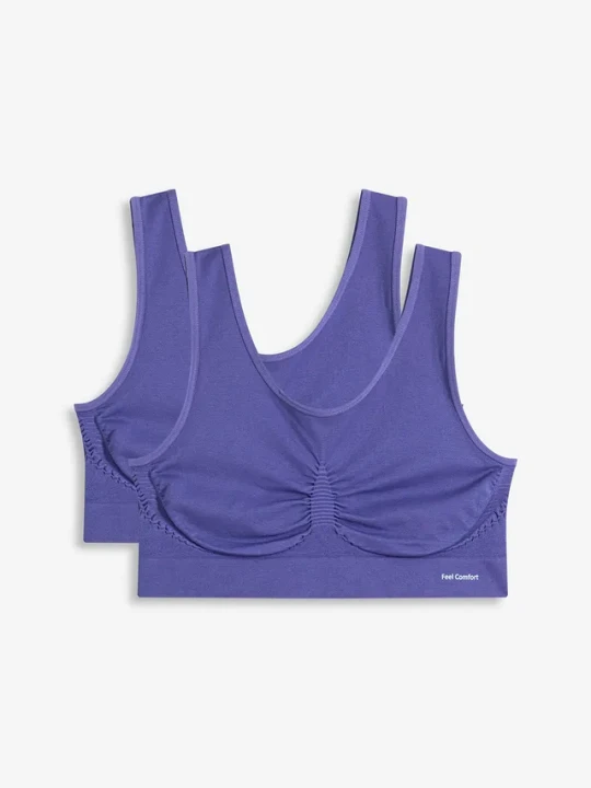 Zdjęcie produktu Bezszwowy biustonosz bustier z kolekcji Feel Comfort (2 szt.) BonPrix niebieski