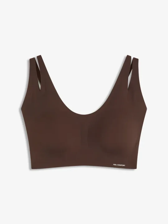 Zdjęcie produktu Bezszwowy biustonosz wyściełany typu braletka z kolekcji Feel Comfort BonPrix brązowy