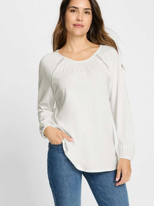 Zdjęcie produktu Biała bluzka damska Amy w stylu boho – Vintage Romance Olsen