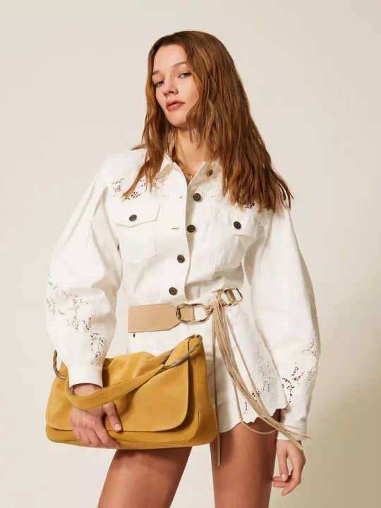 Zdjęcie produktu BIAŁA JEANSOWA KURTKA Z HAFTEM TWINSET