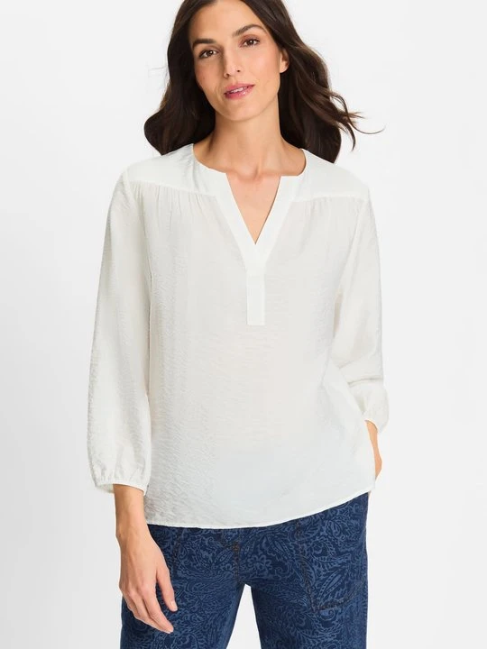 Zdjęcie produktu Biała koszula damska o kroju tuniki - Designer Choice Olsen