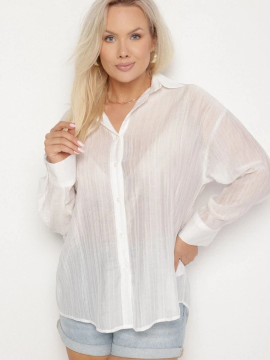 Zdjęcie produktu Biała Koszula o Kroju Oversize Dolamana Melya By Melody