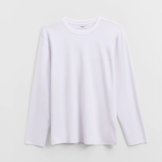 Zdjęcie produktu Biała koszulka basic z długim rękawem House