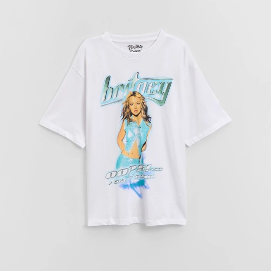 Zdjęcie produktu Biała koszulka z nadrukiem Britney Spears House