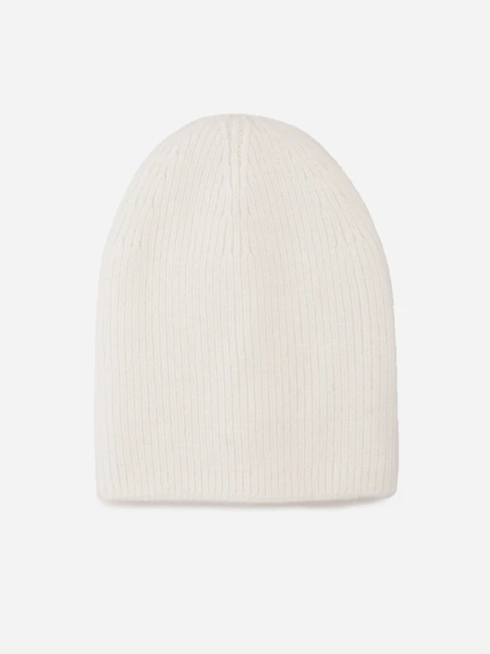 Zdjęcie produktu Biała Wiskozowa Czapka w Klasycznym Stylu Beanie z Podwójną Warstwą Dzianiny Debnat Versoli