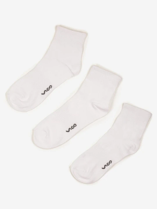 Zdjęcie produktu Białe Bawełniane Skarpety za Kostkę 3 Pack Foliane Vico