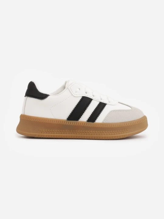 Zdjęcie produktu Białe Buty Sportowe Sneakersy w Stylu Retro z Szerokim Noskiem Shaima