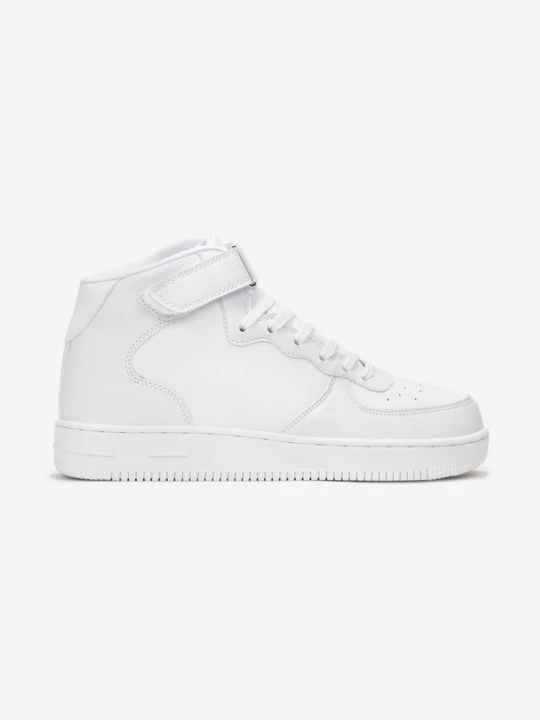 Zdjęcie produktu Białe Buty Sportowe Typu Sneakersy za Kostkę z Rzepem Rayanne