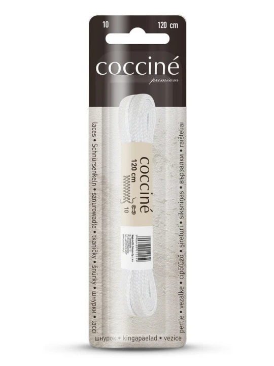 Zdjęcie produktu Białe Grube Sznurówki Bawełniane do Butów 120 cm Coccine