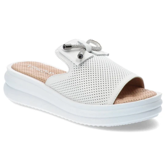 Zdjęcie produktu Białe Klapki Venezia Eleganckie Skórzane Buty