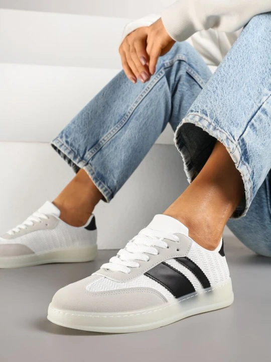 Zdjęcie produktu Białe Klasyczne Sneakersy Tenisówki na Półprzezroczystej Podeszwie Niniel Mellisa