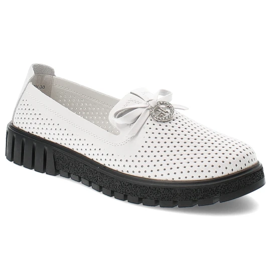 Zdjęcie produktu Białe Mokasyny Filippo Eleganckie Wsuwane Obuwie Damskie