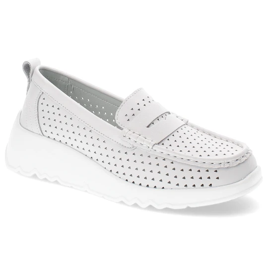 Zdjęcie produktu Białe Półbuty S.Barski Stylowe Obuwie Damskie