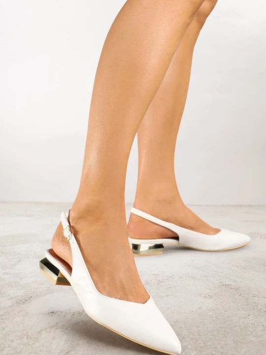 Zdjęcie produktu Białe Sandały Slingback Vices z Wkładką ze Skóry Naturalnej Galeresa