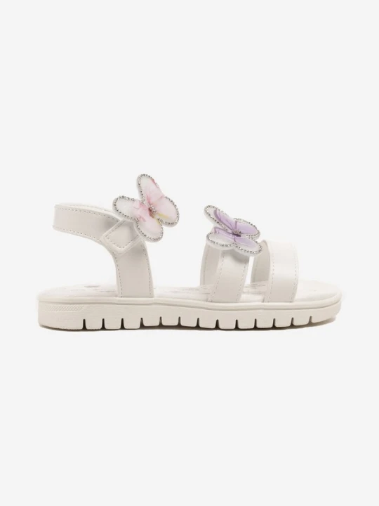 Zdjęcie produktu Białe Sandały z Motylami 3D i Cyrkoniami Clelianne Bacio&bacio Kids