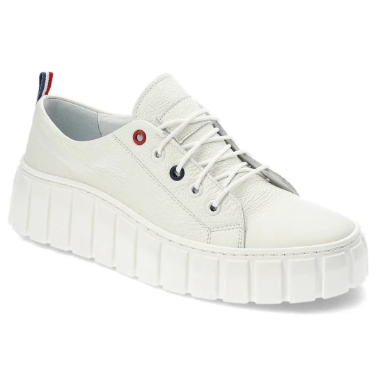 Zdjęcie produktu Białe Sneakersy Armodo Modne Skórzane Buty Damskie