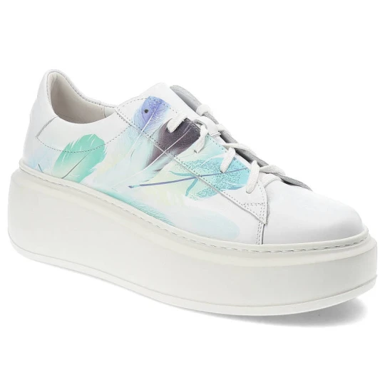 Zdjęcie produktu Białe Sneakersy Armodo Stylowe Obuwie Damskie Z Nadrukiem