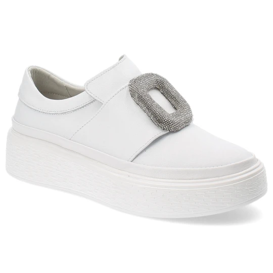 Zdjęcie produktu Białe Sneakersy Artiker Modne Wsuwane Obuwie Damskie