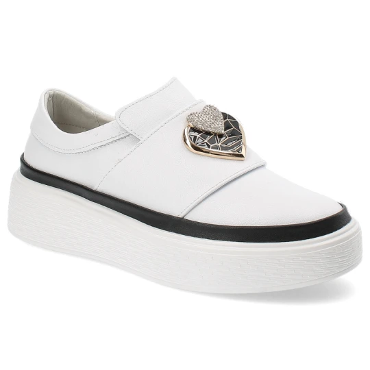 Zdjęcie produktu Białe Sneakersy Artiker Stylowe Wsuwane Obuwie Damskie