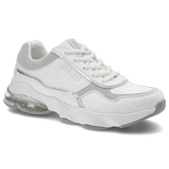 Zdjęcie produktu Sneakersy damskie Big Star, cholewka wykonana z wysokiej jakości skóry syntetycznej sportowe sznurowanie, białe, II274178