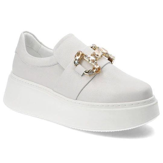 Zdjęcie produktu Białe Sneakersy Chebello Stylowe Obuwie Damskie Na Platformie