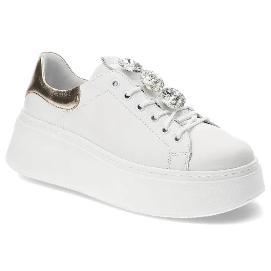 Zdjęcie produktu Białe Sneakersy Damiss Modne Skórzane Buty