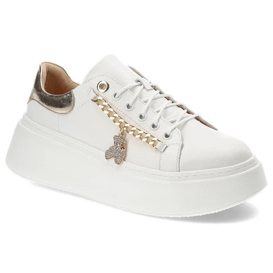 Zdjęcie produktu Białe Sneakersy Damiss Wygodne Skórzane Buty