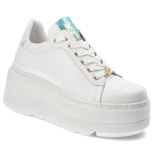 Zdjęcie produktu Białe Sneakersy Karino Modne Buty Damskie Na Platformie