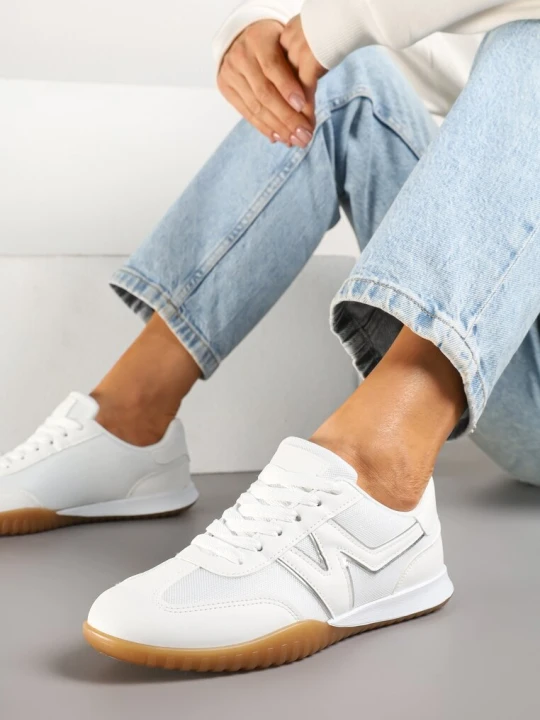 Zdjęcie produktu Białe Sneakersy Klasyczne Tenisówki Istia Fiori&spinc
