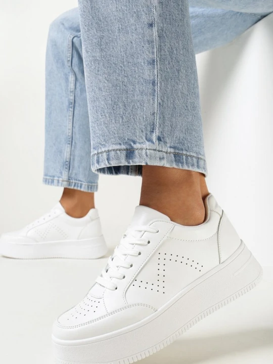 Zdjęcie produktu Białe Sneakersy na Platformie Agnenia