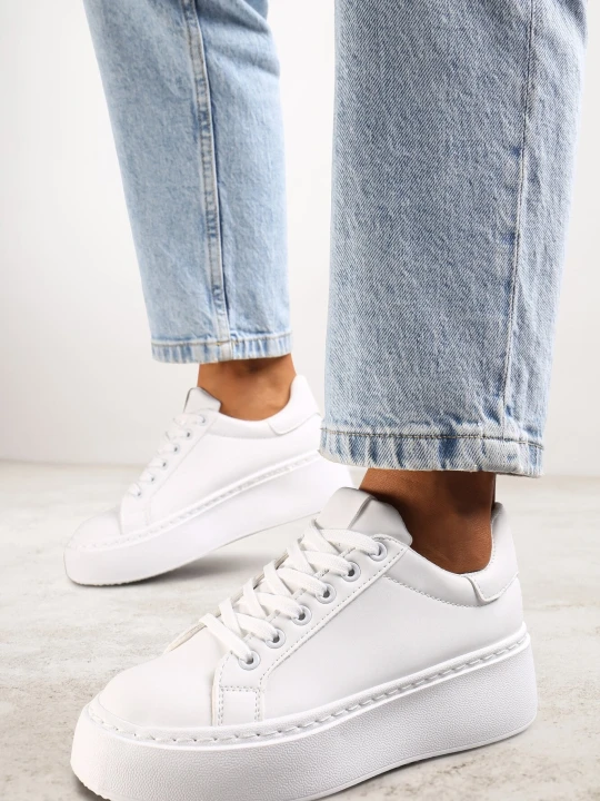 Zdjęcie produktu Białe Sneakersy na Platformie Berdolina Vices