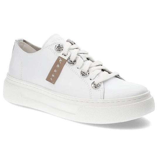 Zdjęcie produktu Białe Sneakersy Nessi Skórzane Półbuty Damskie