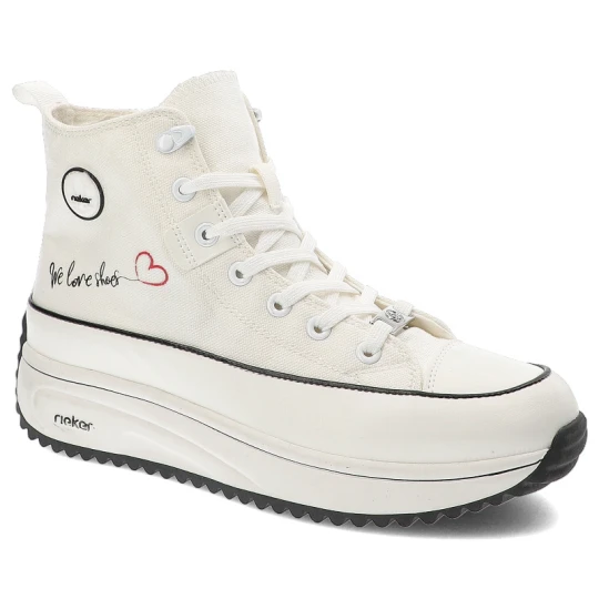 Zdjęcie produktu Białe Sneakersy Rieker Sportowe Obuwie Damskie