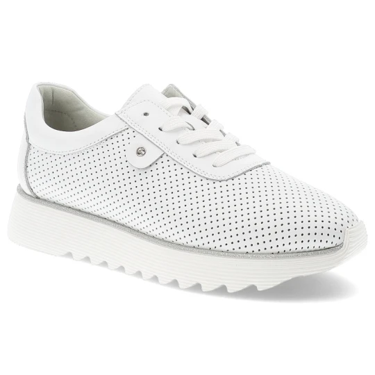 Zdjęcie produktu Białe Sneakersy S.Barski Modne Ażurowe Obuwie Damskie