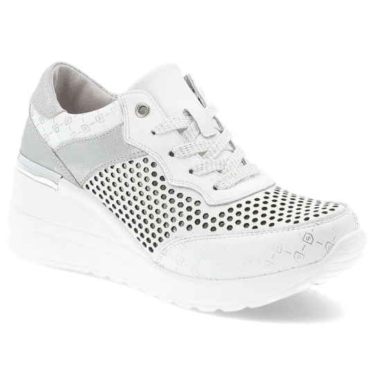 Zdjęcie produktu Białe Sneakersy S.Barski Modne Obuwie Damskie Na Koturnie