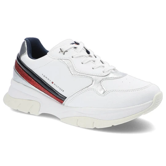 Zdjęcie produktu Sneakersy unisex Tommy Hilfiger, cholewka ze skóry ekologicznej wnętrze wykończone materiałem sznurowanie podeszwa profilowana, białe, T3A4-31175