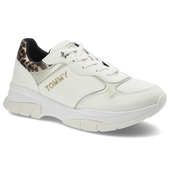 Zdjęcie produktu Sneakersy unisex Tommy Hilfiger, cholewka ze skóry ekologicznej wnętrze wykończone materiałem sznurowanie podeszwa profilowana, białe, T3A4-31173