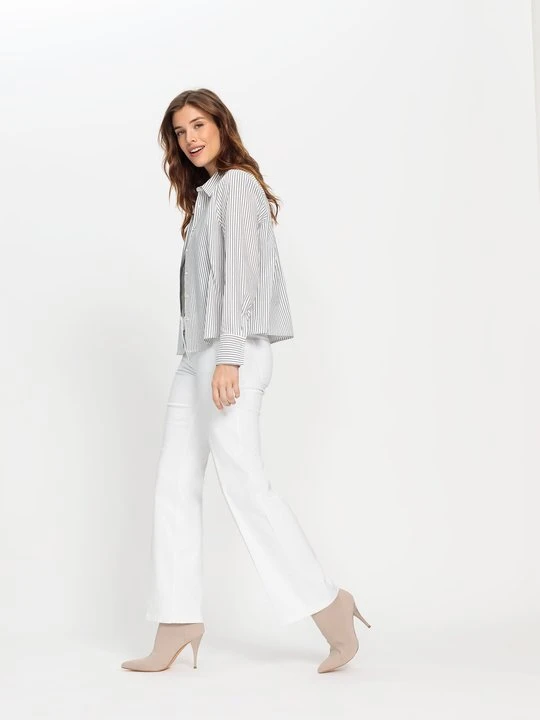 Zdjęcie produktu Białe spodnie damskie Dana Wide Leg – Designer Choice Olsen