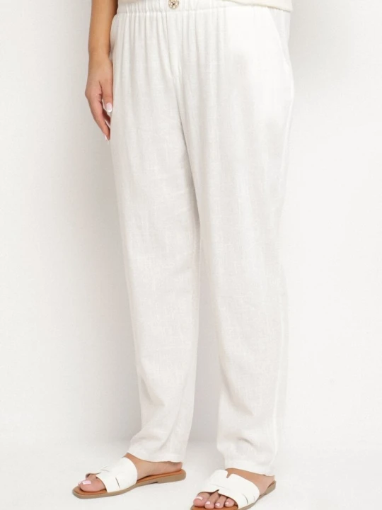 Zdjęcie produktu Białe Spodnie z Lnem o Klasycznym Kroju Liravaia Bh Forever