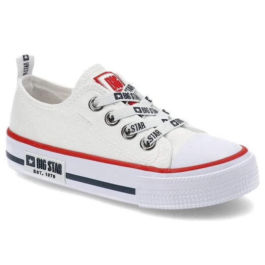Zdjęcie produktu Trampki damskie Big Star, materiałowa cholewka wsuwana konstrukcja lekka podeszwa, biały, KK374068