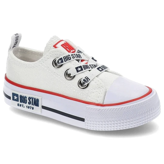 Zdjęcie produktu Trampki damskie Big Star, materiałowa cholewka wsuwana konstrukcja lekka podeszwa, biały, KK374048
