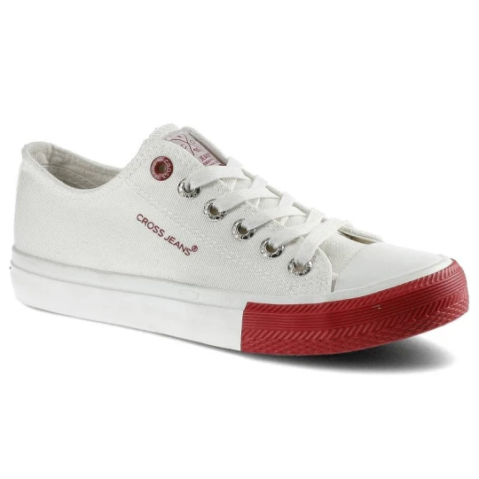 Zdjęcie produktu Trampki damskie Cross Jeans, sportowe i sznurowane, białe, FF2R4067C