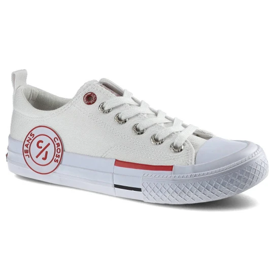 Zdjęcie produktu Trampki damskie Cross Jeans, sportowe i sznurowane, białe, FF2R4072C