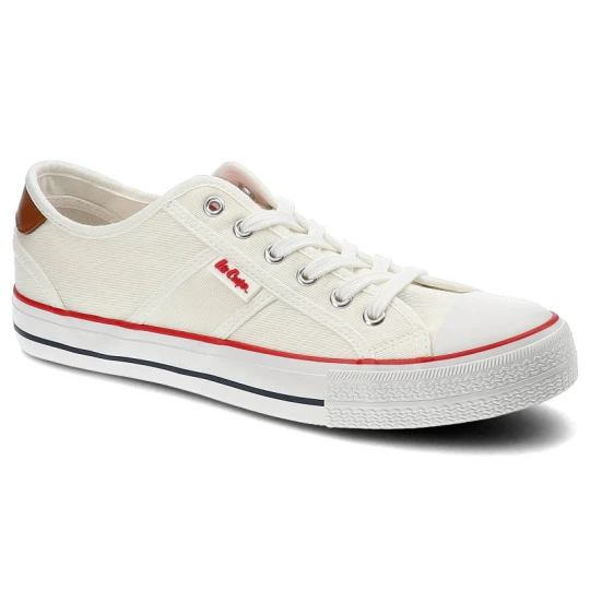 Zdjęcie produktu Trampki damskie Lee Cooper, tekstylna cholewka klasyczna sznurowana konstrukcja gumowa podeszwa, białe, LCW-22-31-0863M